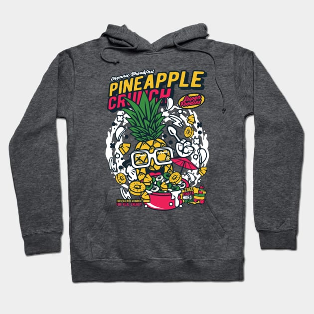 Retro Cartoon Cereal Box // Cereal Pineapple Crunch // Funny Vintage Breakfast Cereal Hoodie by SLAG_Creative